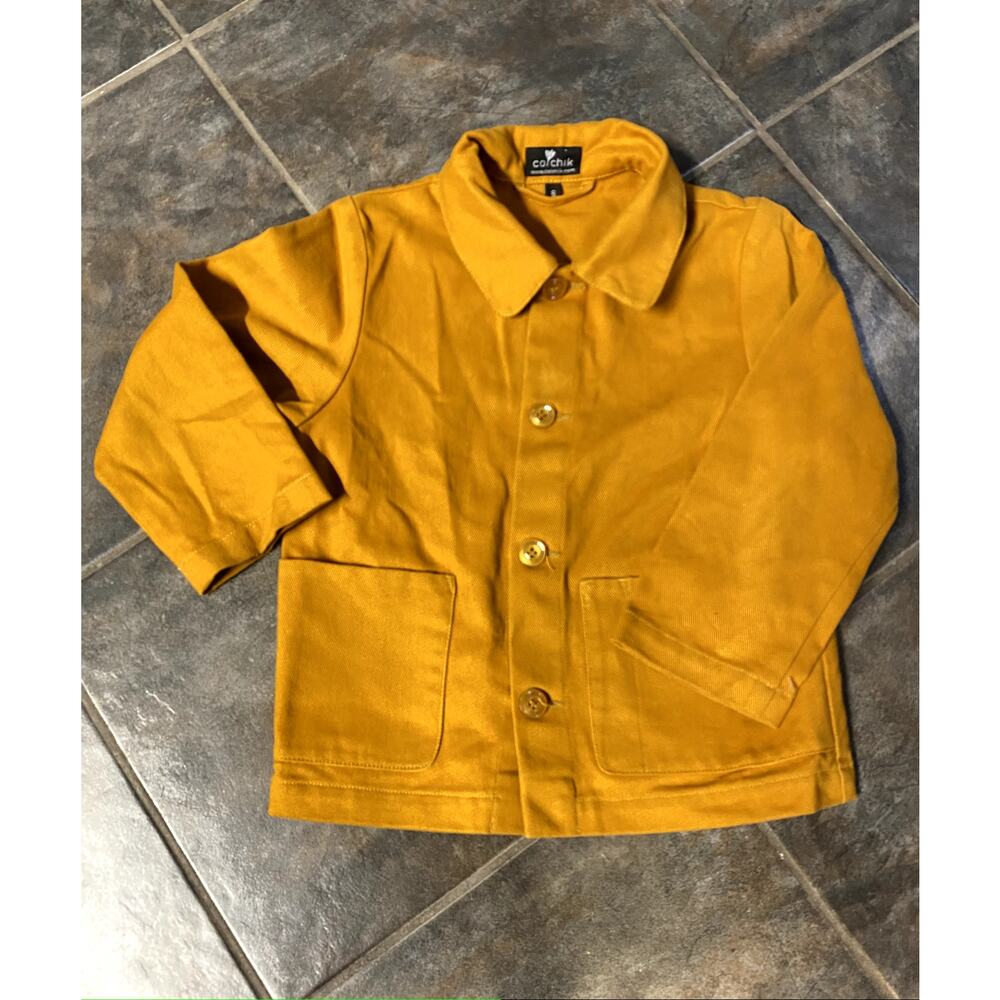 BOYS MUSTARD YELLOW DENIM JACKET SIZE 5/6